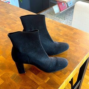 Black Knit Ankle Boots